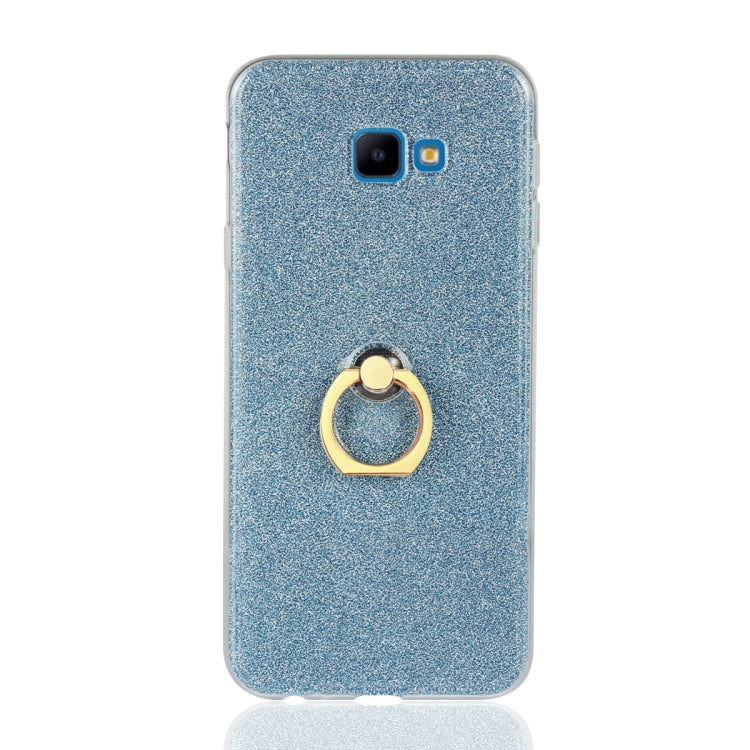 Glittery Powder Shockproof TPU Case for Galaxy J4 Core, with 360 Degree Rotation Ring Holder