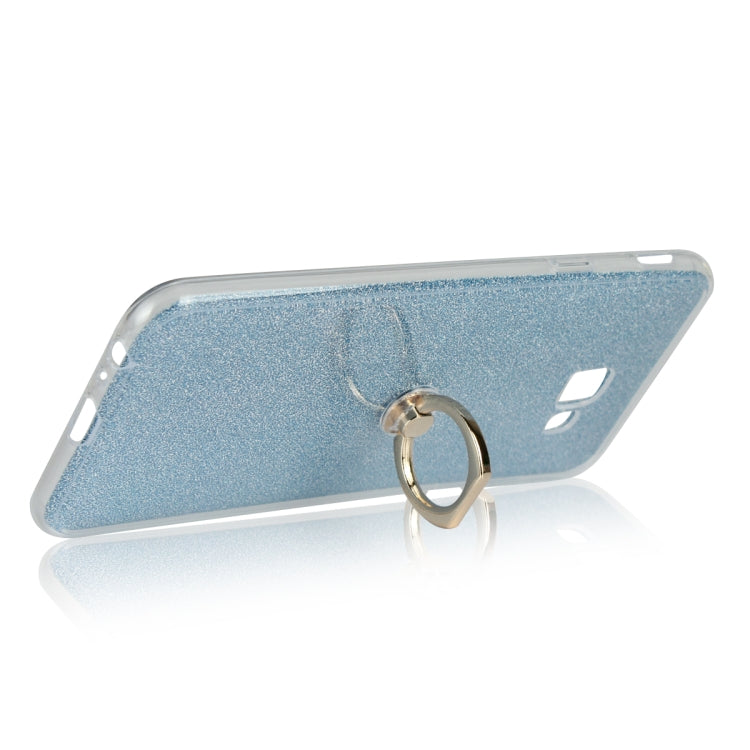 Glittery Powder Shockproof TPU Case for Galaxy J4 Core, with 360 Degree Rotation Ring Holder