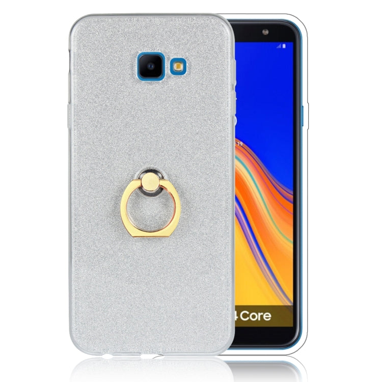 Glittery Powder Shockproof TPU Case for Galaxy J4 Core, with 360 Degree Rotation Ring Holder