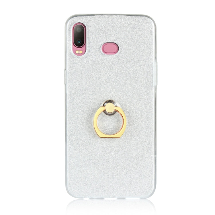 Glittery Powder Shockproof TPU Case for Galaxy A6s, with 360 Degree Rotation Ring Holder