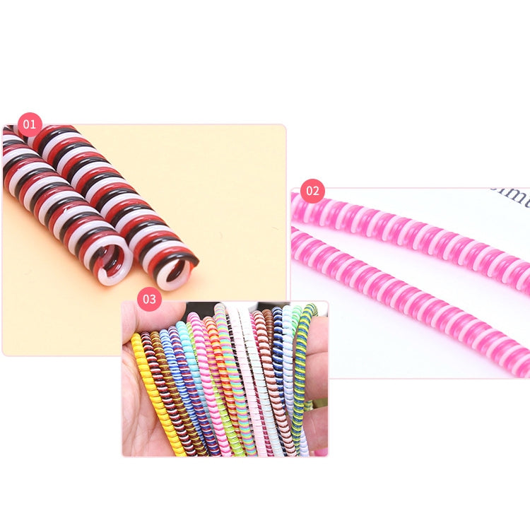 Universal Three-color Data Cable Protection Rope Spring Cable Winder, Length: 1.4m, Random Color Delivery