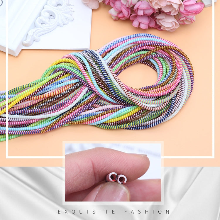 Universal Three-color Data Cable Protection Rope Spring Cable Winder, Length: 1.4m, Random Color Delivery
