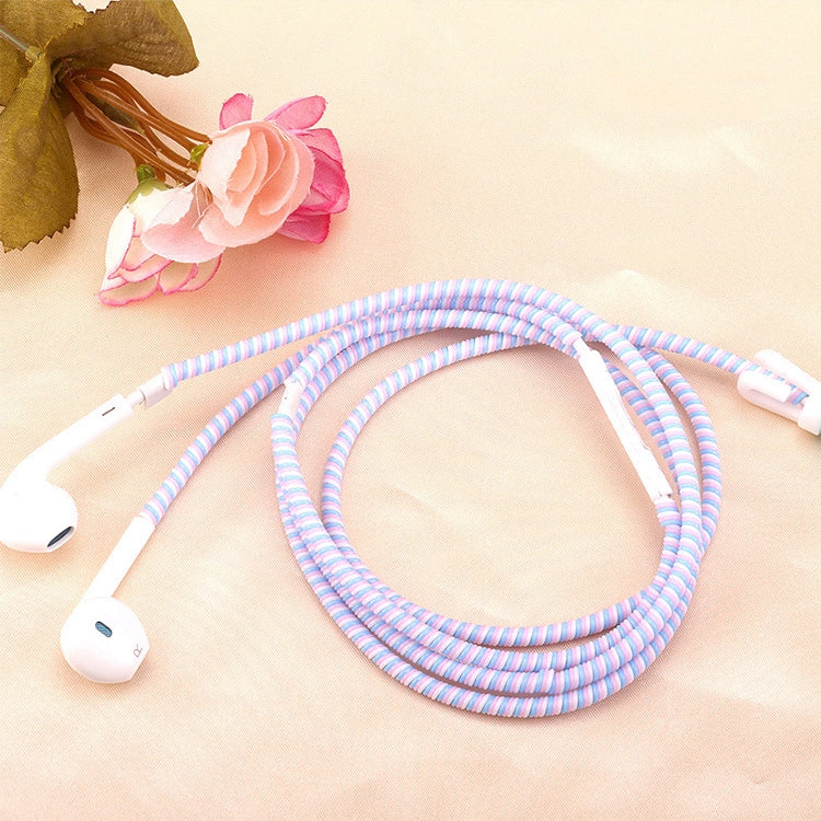 Universal Three-color Data Cable Protection Rope Spring Cable Winder, Length: 1.4m, Random Color Delivery