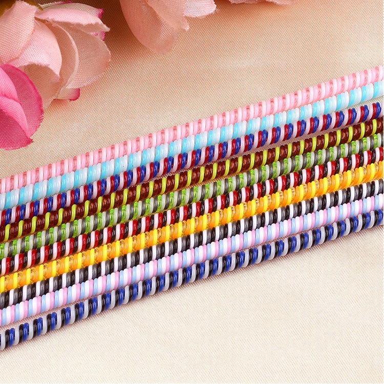Universal Three-color Data Cable Protection Rope Spring Cable Winder, Length: 1.4m, Random Color Delivery