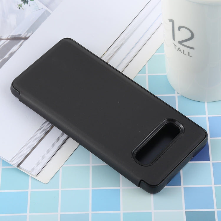 PU Electroplating Mirror Horizontal Flip Leather Case for Galaxy S10, with Holder