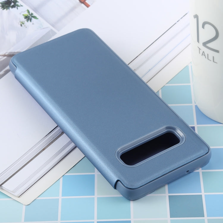 PU Electroplating Mirror Horizontal Flip Leather Case for Galaxy S10, with Holder