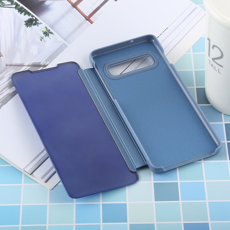 PU Electroplating Mirror Horizontal Flip Leather Case for Galaxy S10, with Holder