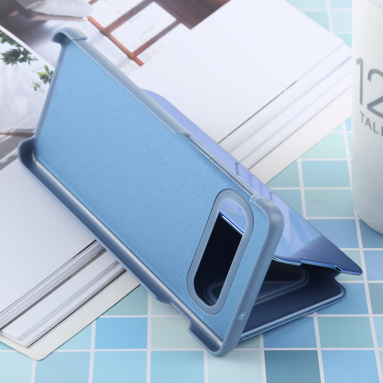 PU Electroplating Mirror Horizontal Flip Leather Case for Galaxy S10, with Holder