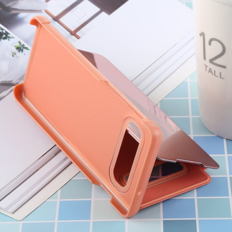 PU Electroplating Mirror Horizontal Flip Leather Case for Galaxy S10, with Holder