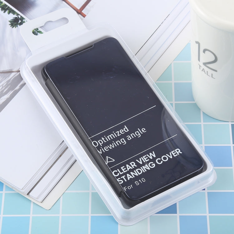PU Electroplating Mirror Horizontal Flip Leather Case for Galaxy S10e, with Holder