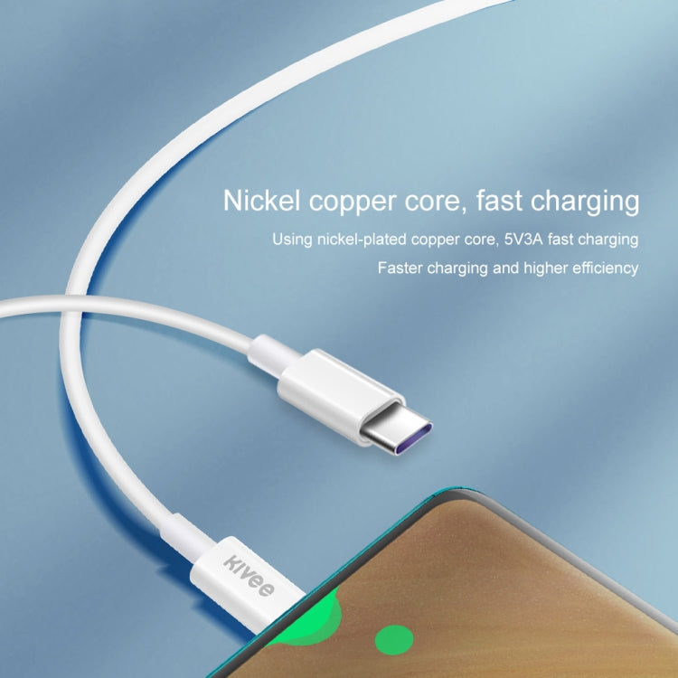 KIVEE KV-CT209 3A Type-C / USB-C to Type-C TPE Charging Data Cable, Length: 1m