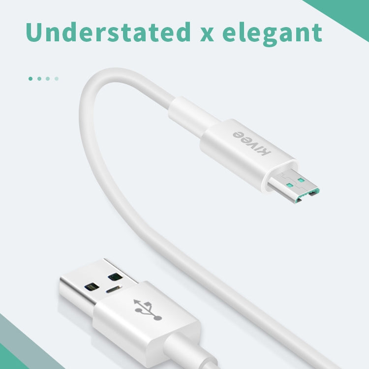 KIVEE KV-CT205 4A Micro to USB TPE Charging Data Cable, Length: 1m (White)