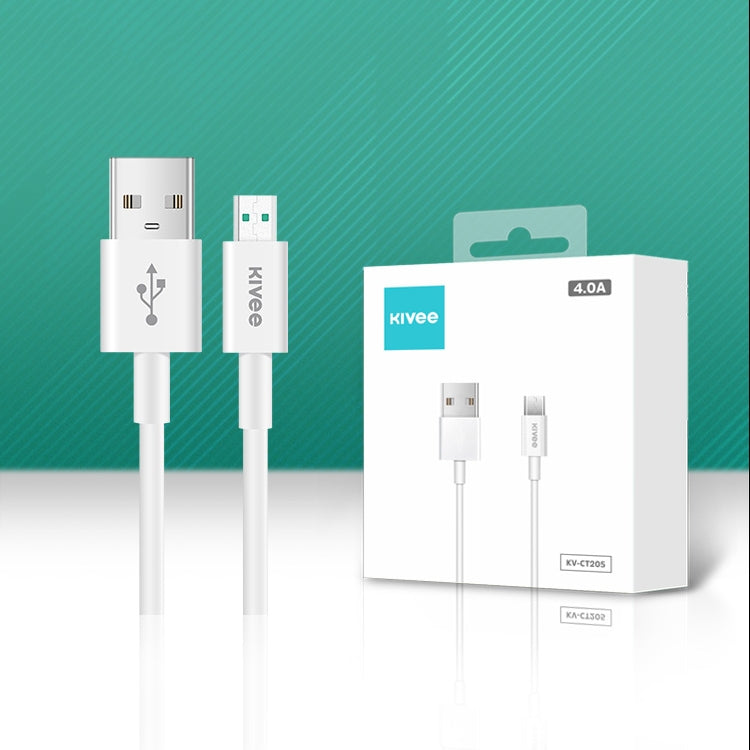 KIVEE KV-CT205 4A Micro to USB TPE Charging Data Cable, Length: 1m (White)