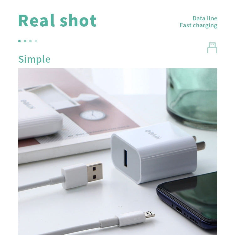 KIVEE KV-CT205 4A Micro to USB TPE Charging Data Cable, Length: 1m (White)