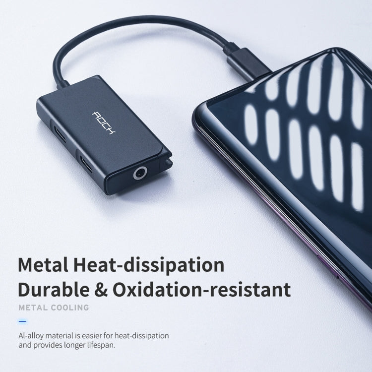 ROCK CA05 3 In 1 Type-C / USB-C Charging Audio Adapter Cable, Length: 18cm(Black)