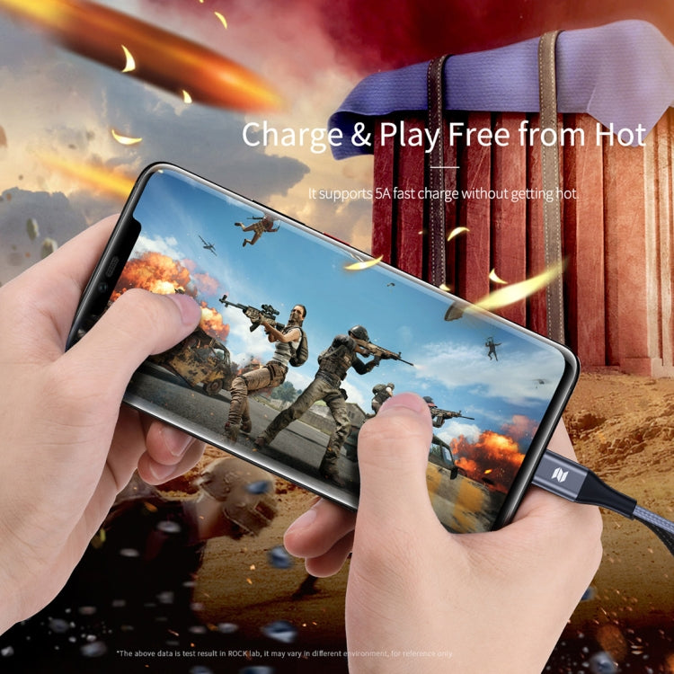 ROCK R9 5A Type-C / USB-C to USB Metal Sync Round Charging Cable, Length: 100cm (Tarnish)