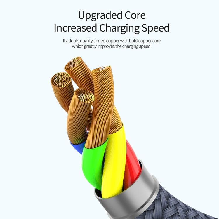 ROCK R9 5A Type-C / USB-C to USB Metal Sync Round Charging Cable, Length: 100cm (Tarnish)