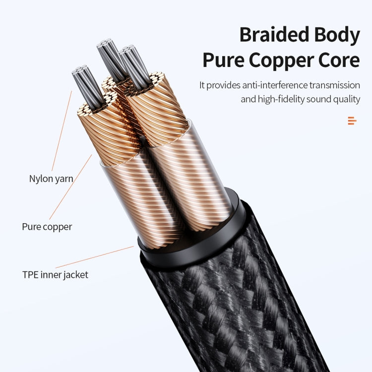 ROCK CA10 Type-C / USB-C to 3.5mm AUX Audio Adapter Cable, Length: 100cm (Black)