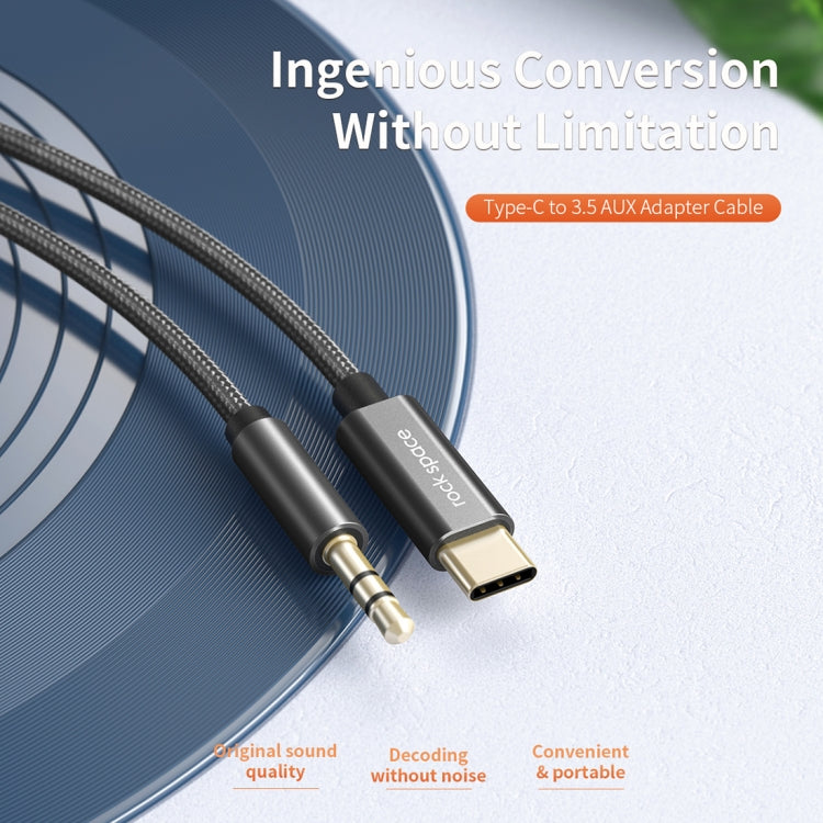 ROCK CA10 Type-C / USB-C to 3.5mm AUX Audio Adapter Cable, Length: 100cm (Black)