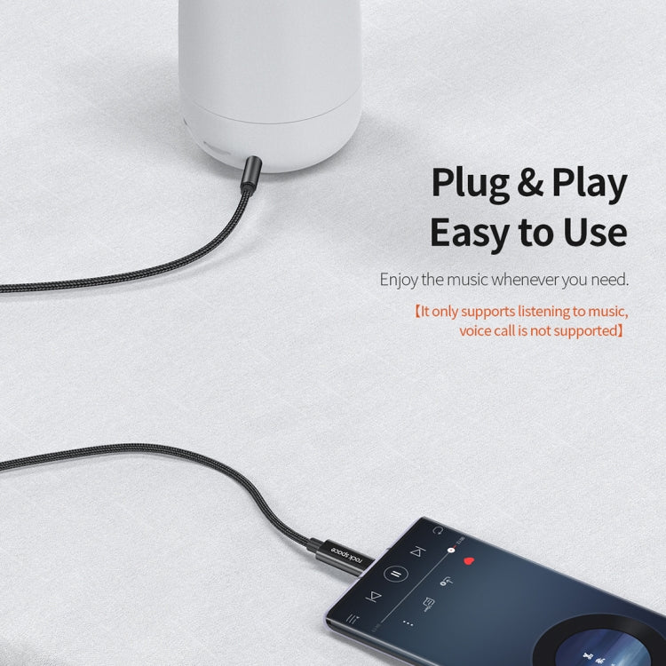 ROCK CA10 Type-C / USB-C to 3.5mm AUX Audio Adapter Cable, Length: 100cm (Black)