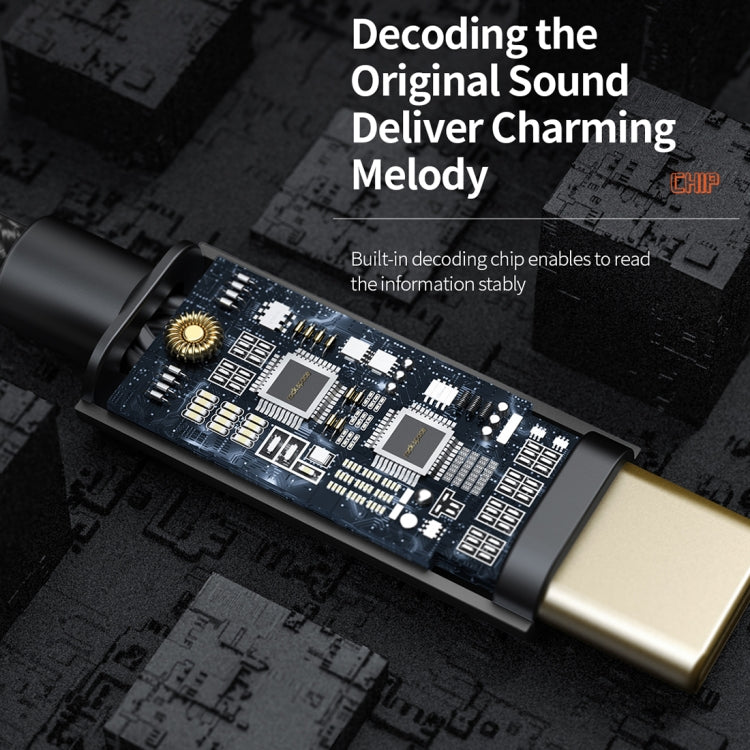 ROCK CA10 Type-C / USB-C to 3.5mm AUX Audio Adapter Cable, Length: 100cm (Black)