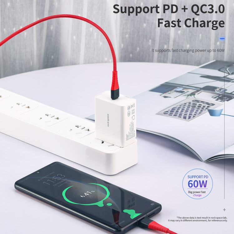 ROCK Z11 3A Type-C / USB-C to Type-C Hi-tensile Sync Round Charging Cable, Length: 100cm
