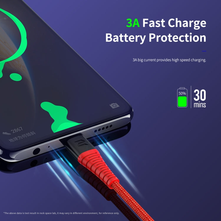 ROCK Z11 3A Type-C / USB-C to Type-C Hi-tensile Sync Round Charging Cable, Length: 100cm