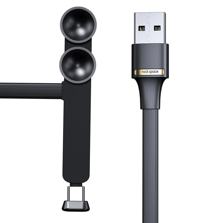 ROCK S2 2A Micro Double Suction Cup Design Gaming Charging Data Cable, Length: 120cm(Black)