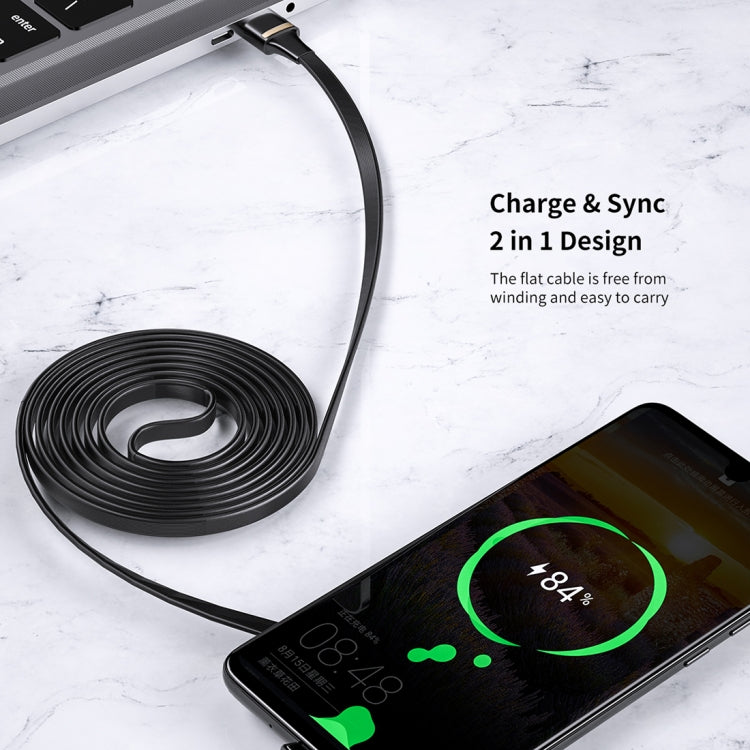 ROCK S2 2A Micro Double Suction Cup Design Gaming Charging Data Cable, Length: 120cm(Black)