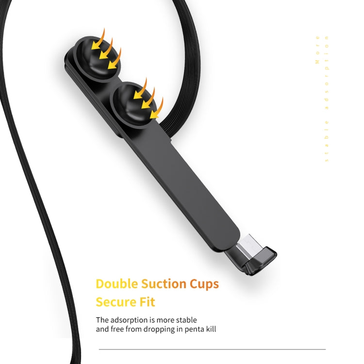 ROCK S2 2A Micro Double Suction Cup Design Gaming Charging Data Cable, Length: 120cm(Black)