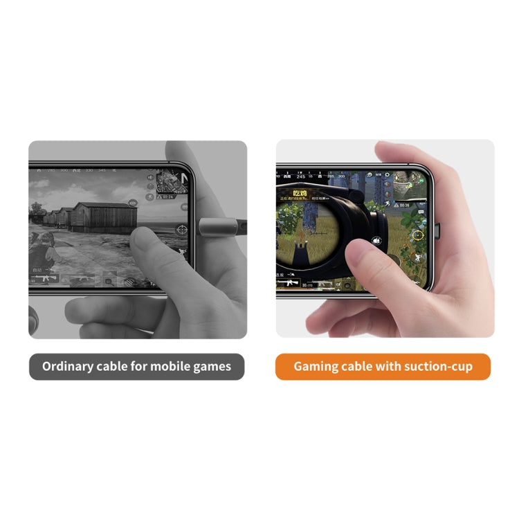 ROCK S2 2A Micro Double Suction Cup Design Gaming Charging Data Cable, Length: 120cm(Black)