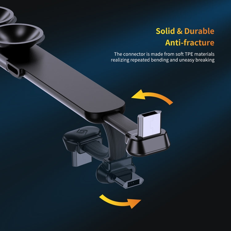 ROCK S2 2A Micro Double Suction Cup Design Gaming Charging Data Cable, Length: 120cm(Black)