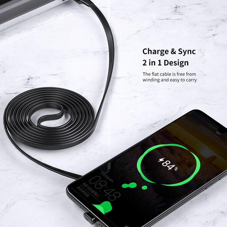 ROCK S2 2A Type-C / USB-C Double Suction Cup Design Gaming Charging Data Cable, Length: 120cm (Black)
