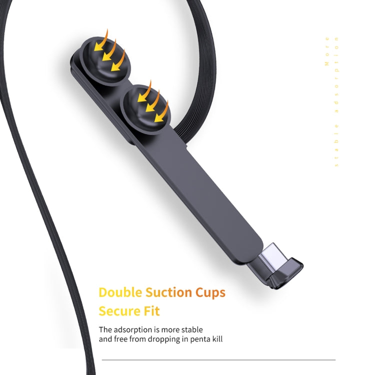 ROCK S2 2A Type-C / USB-C Double Suction Cup Design Gaming Charging Data Cable, Length: 120cm (Black)