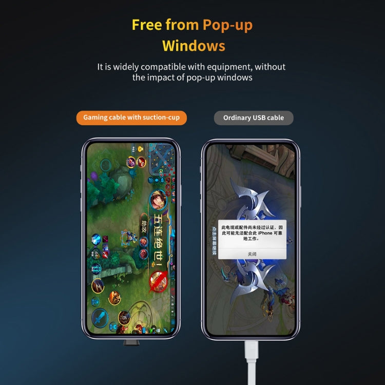 ROCK S2 2A Type-C / USB-C Double Suction Cup Design Gaming Charging Data Cable, Length: 120cm (Black)