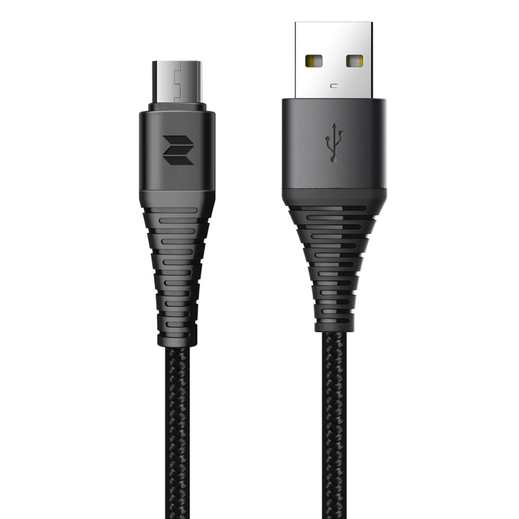 ROCK Z9 2A Micro Hi-tensile Sync Round Charging Cable, Length: 100cm