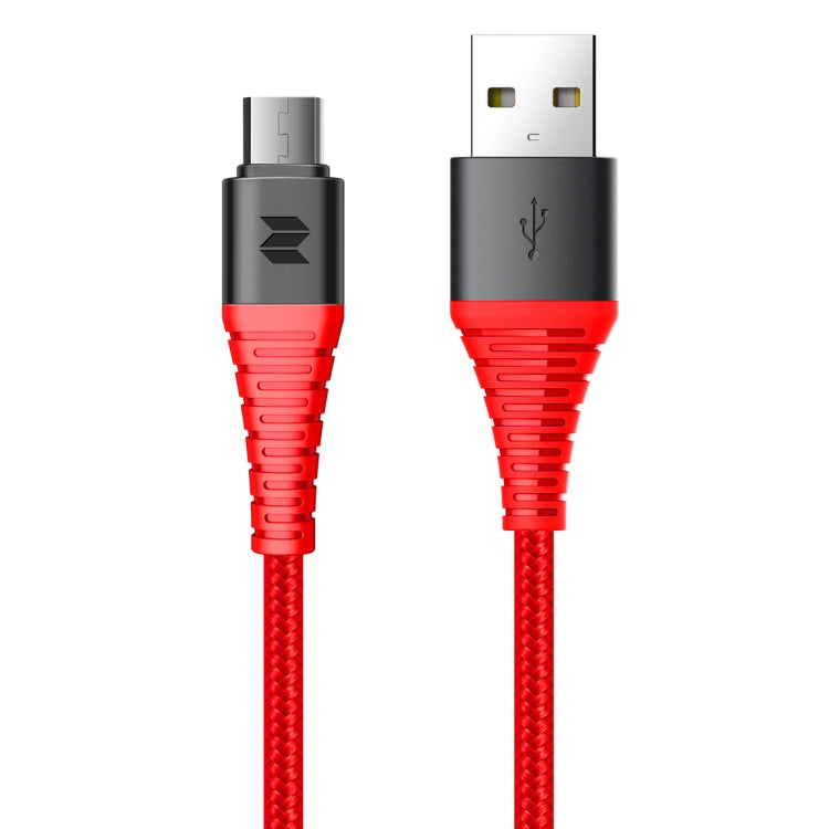 ROCK Z9 2A Micro Hi-tensile Sync Round Charging Cable, Length: 100cm