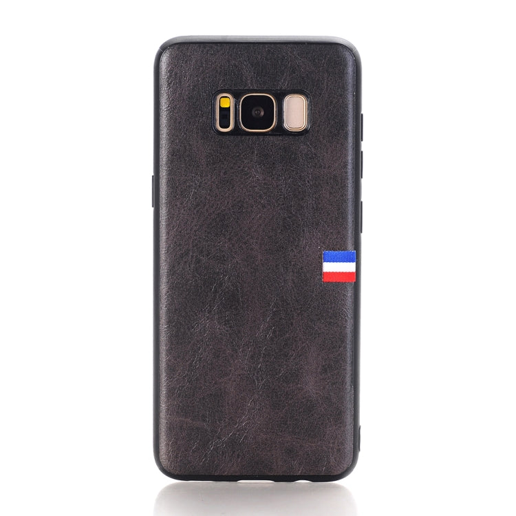 For Galaxy S8 Plus PU Leather Crazy Horse Texture Flag Detail Protective Back Case