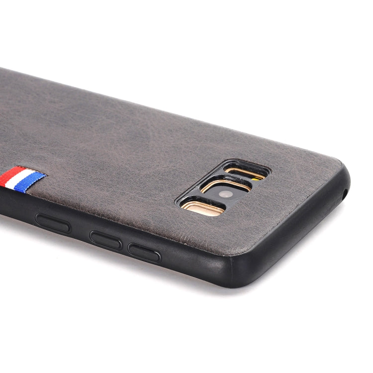 For Galaxy S8 Plus PU Leather Crazy Horse Texture Flag Detail Protective Back Case