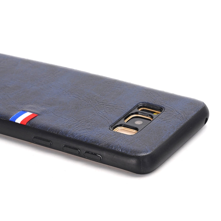 For Galaxy S8 Plus PU Leather Crazy Horse Texture Flag Detail Protective Back Case