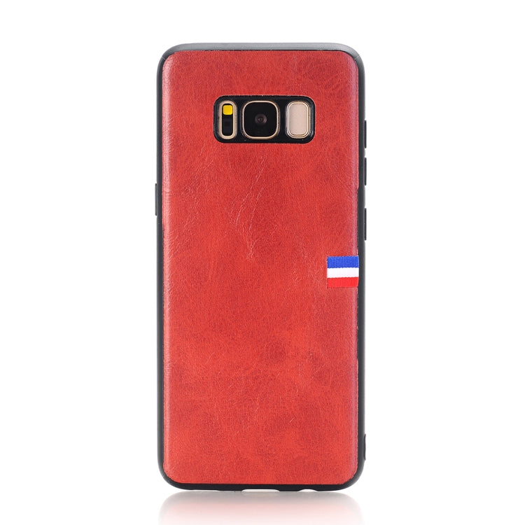 For Galaxy S8 Plus PU Leather Crazy Horse Texture Flag Detail Protective Back Case