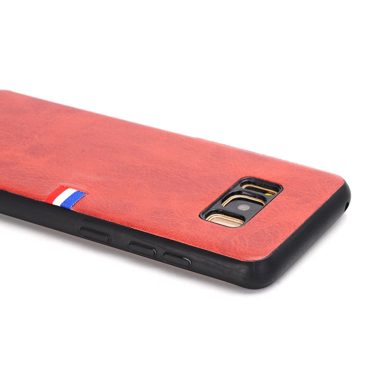 For Galaxy S8 Plus PU Leather Crazy Horse Texture Flag Detail Protective Back Case