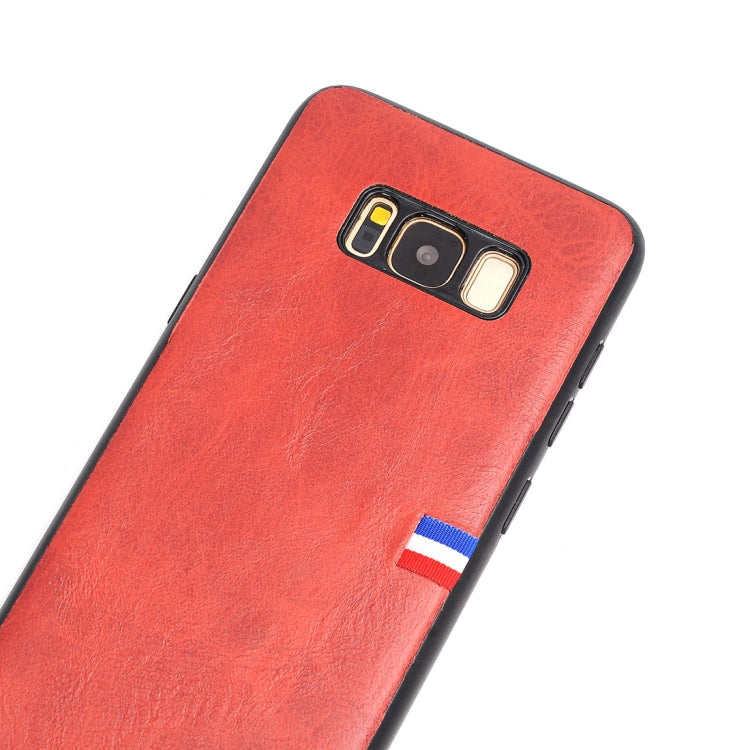 For Galaxy S8 Plus PU Leather Crazy Horse Texture Flag Detail Protective Back Case