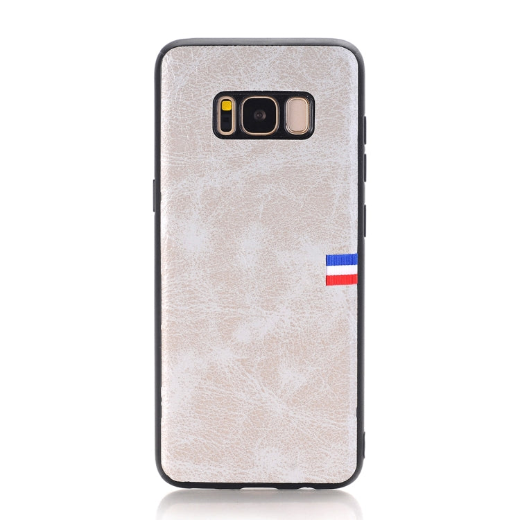 For Galaxy S8 Plus PU Leather Crazy Horse Texture Flag Detail Protective Back Case