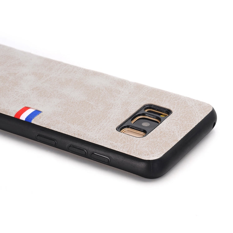 For Galaxy S8 Plus PU Leather Crazy Horse Texture Flag Detail Protective Back Case