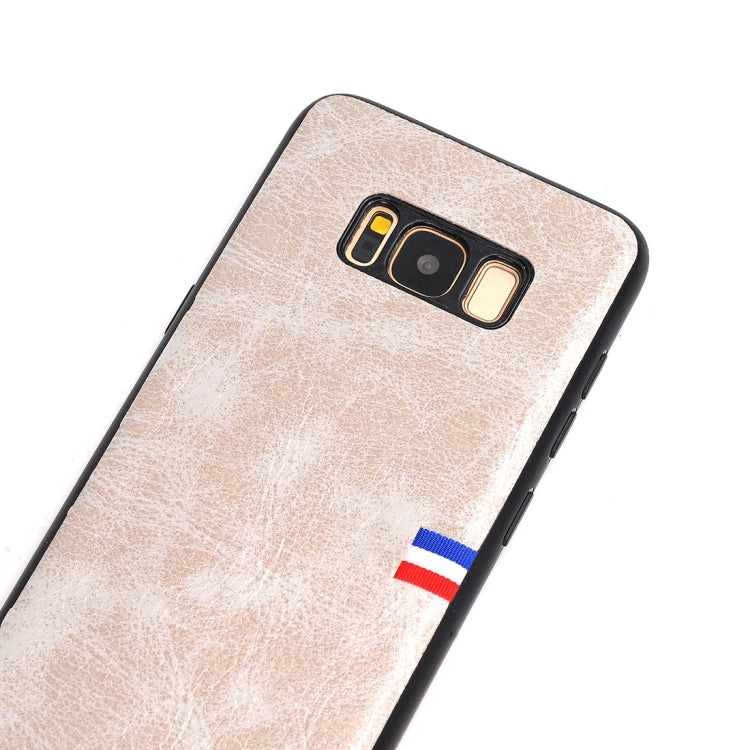 For Galaxy S8 Plus PU Leather Crazy Horse Texture Flag Detail Protective Back Case