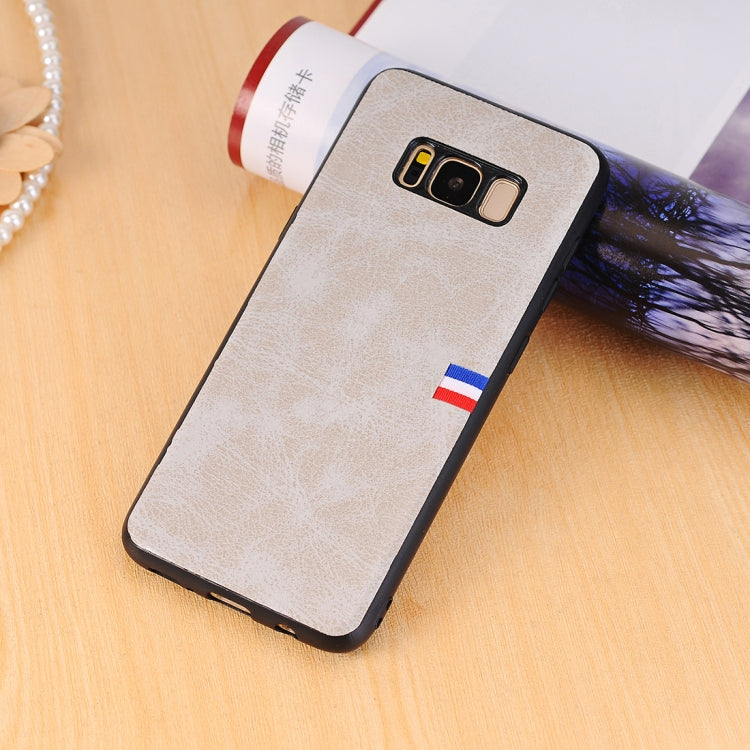 For Galaxy S8 Plus PU Leather Crazy Horse Texture Flag Detail Protective Back Case