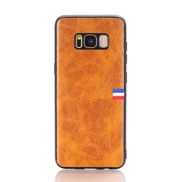 For Galaxy S8 Plus PU Leather Crazy Horse Texture Flag Detail Protective Back Case