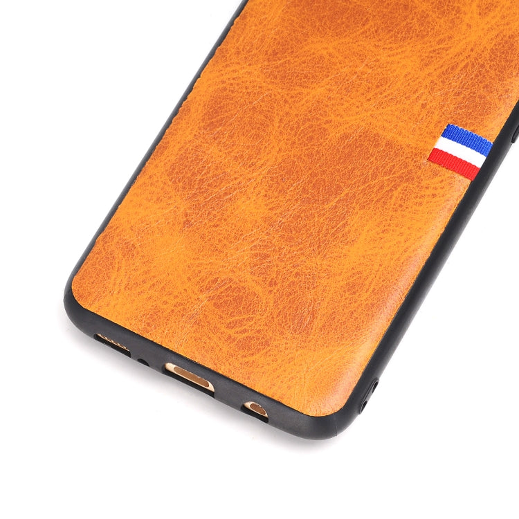 For Galaxy S8 Plus PU Leather Crazy Horse Texture Flag Detail Protective Back Case