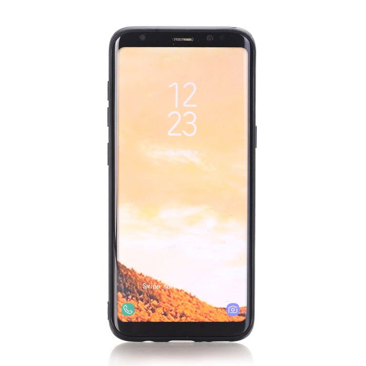 For Galaxy S8 PU Leather Crazy Horse Texture Flag Detail Protective Back Case
